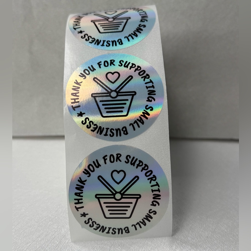 100pcs Thank You Stickers Holographic Small Business Labels 2” - Picture 4 of 14